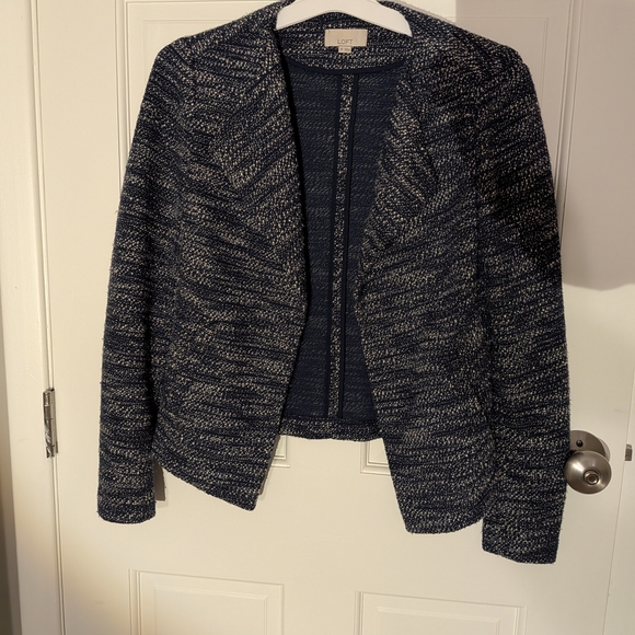 LOFT Sweaters - LOFT Navy and White Textured Blazer M size